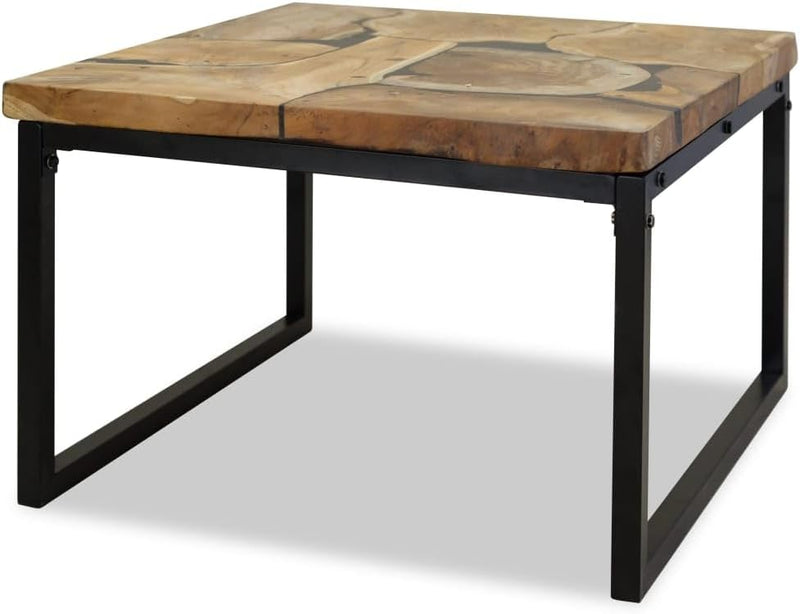 ZQQLVOO Couchtisch Beistelltisch Deko Wohnzimmer Wohnzimmertisch Couchtisch Teak Harz 60 x 60 x 40 c