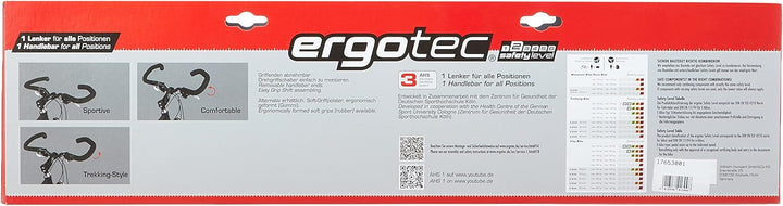 ergotec Fahrradlenker Lenkerbügel AHS-Basic Comfort 25.4 / Aluminium AL6061-T6 Schwarz, Schwarz