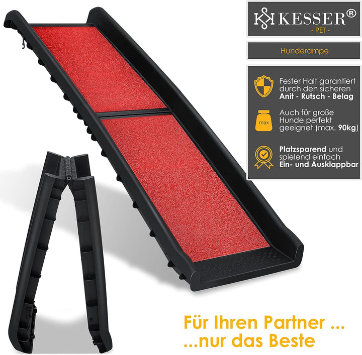KESSER® Hunderampe klappbar Hundetreppe Hundeautorampe Auto Kofferraumrampe für Haustiere Einstiegsh