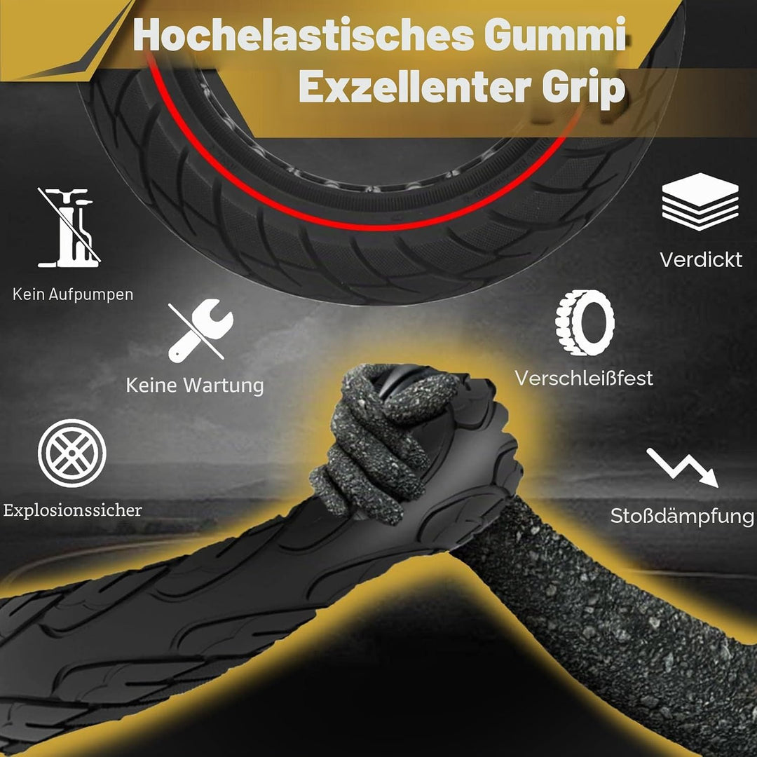 2 Stk. Vollgummireifen 10x2,125 für Xiaomi M365/Pro/Pro 2 Gotrax GXL/XR Elektroroller, rutschfest, p