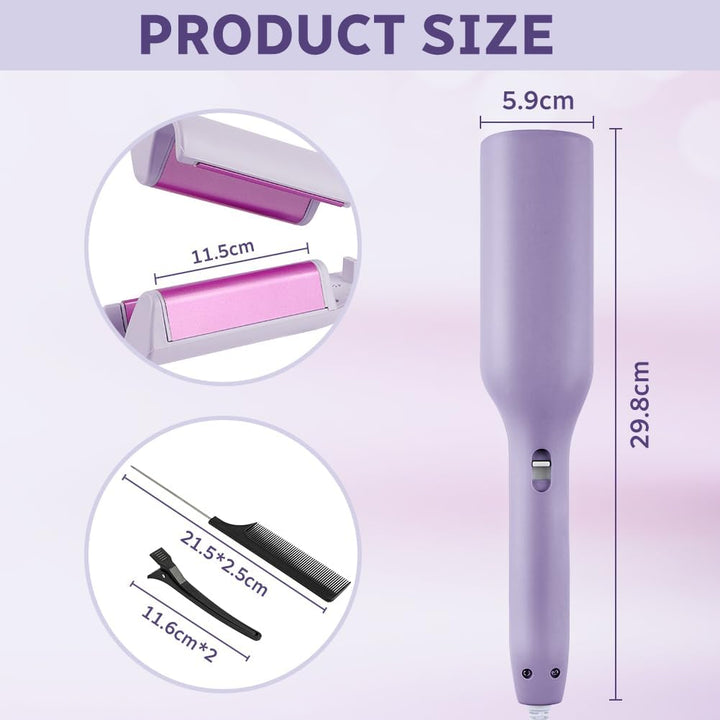 flintronic Welleneisen Lockenstabs Set, Lockenstab Grosse Locken 32mm, 4 Temperaturstufen, Französis