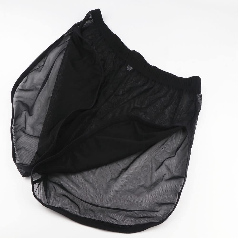 Herren Boxershorts Transparent Leicht Luftig Atmungsaktiv Bequem Geeignet für den Sommer 3schwarz L,