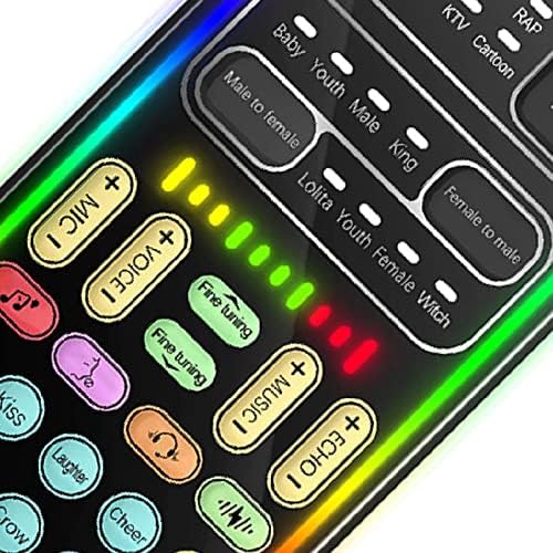 Tragbarer Sprachwechsler, Tragbarer Bluetooth-Sprachverzerrer mit 8 Soundeffekten, LED-Leuchten, Spr