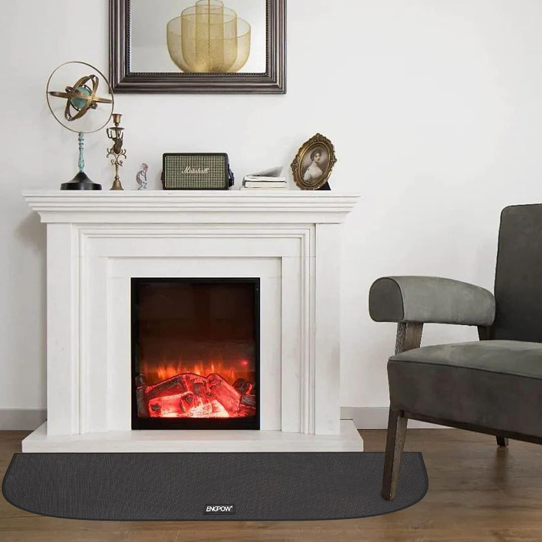 Kamin Matte Feuerfeste Unterlage 100 x 50CM Halbrund Funkenschutzplatte Herdbereich Feuerstelle Matt