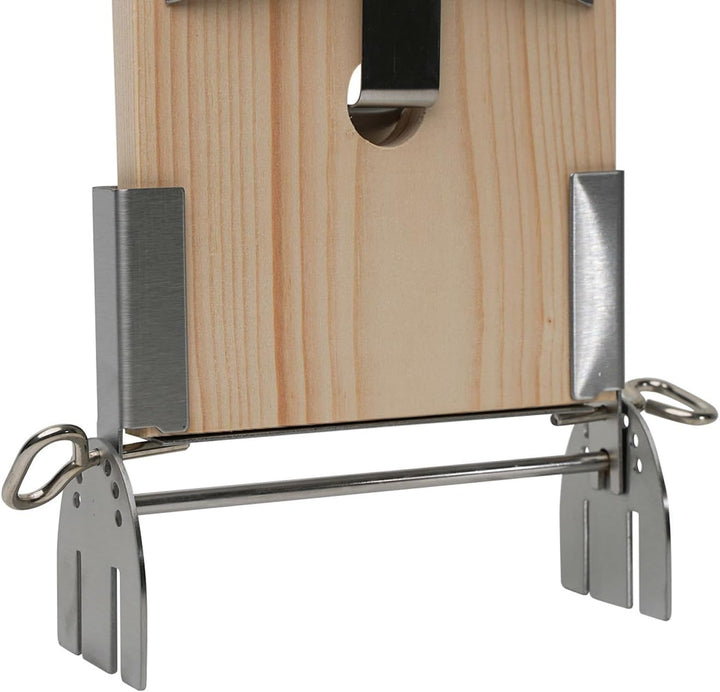 SANTOS Flammlachshalter mit Brett - Flammlachs - Einstellbarer Neigungswinkel - Edelstahl Halterung,