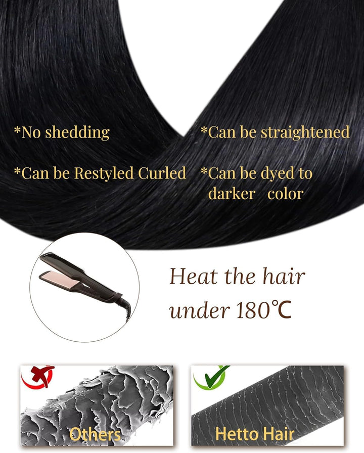 Hetto Bonding Extensions Echthaar Schwarz Extensions Echthaar Bondings Gerade Invisible Remy Haare P