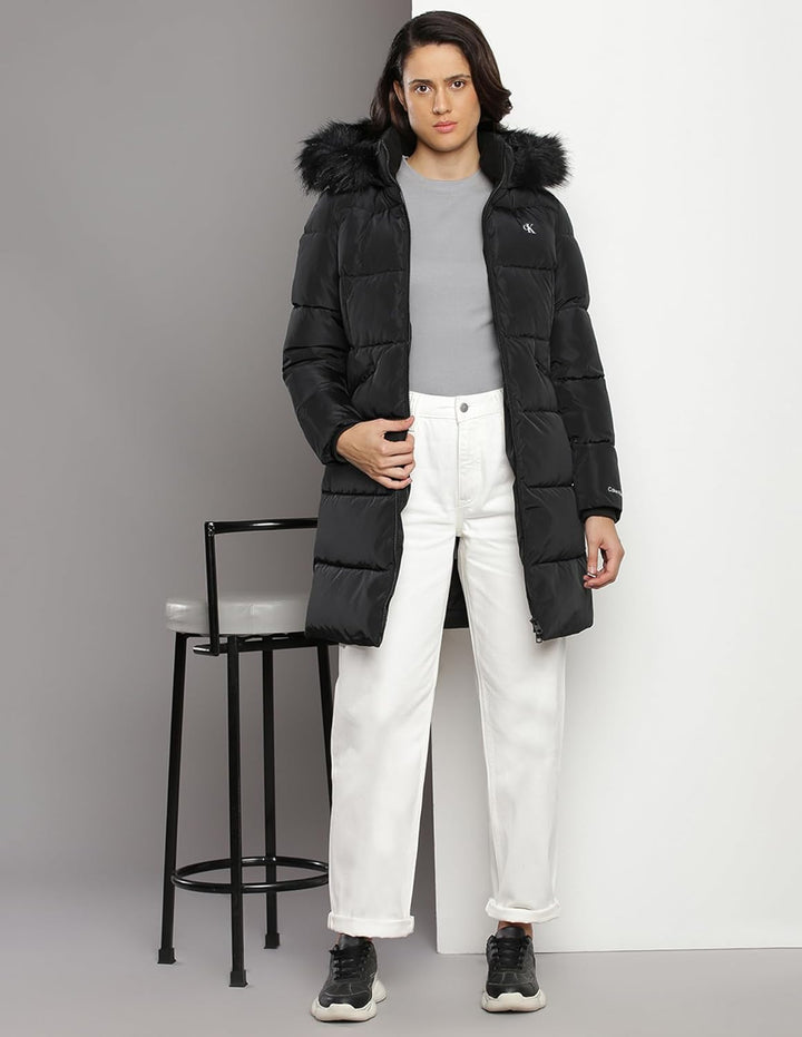 Calvin Klein Damen Gepolsterte Mäntel, Schwarz (Ck Black)