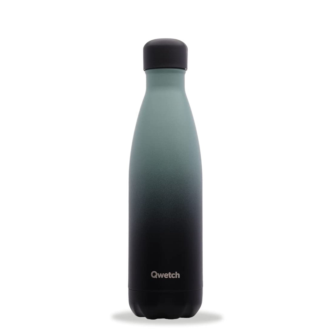 QWETCH - Isothermische Originals Flasche - Graphite Khaki/Schwarz 500ml - Nomadische Edelstahlflasch