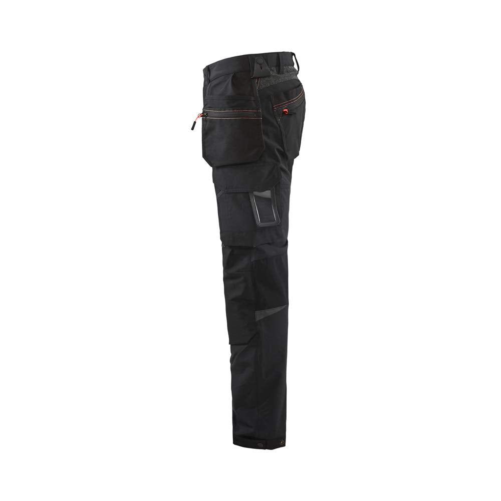 Blaklader 152216459956C56 4-Wege Stretch Handwerker Arbeitshose, Schwarz/Rot, Grösse C56