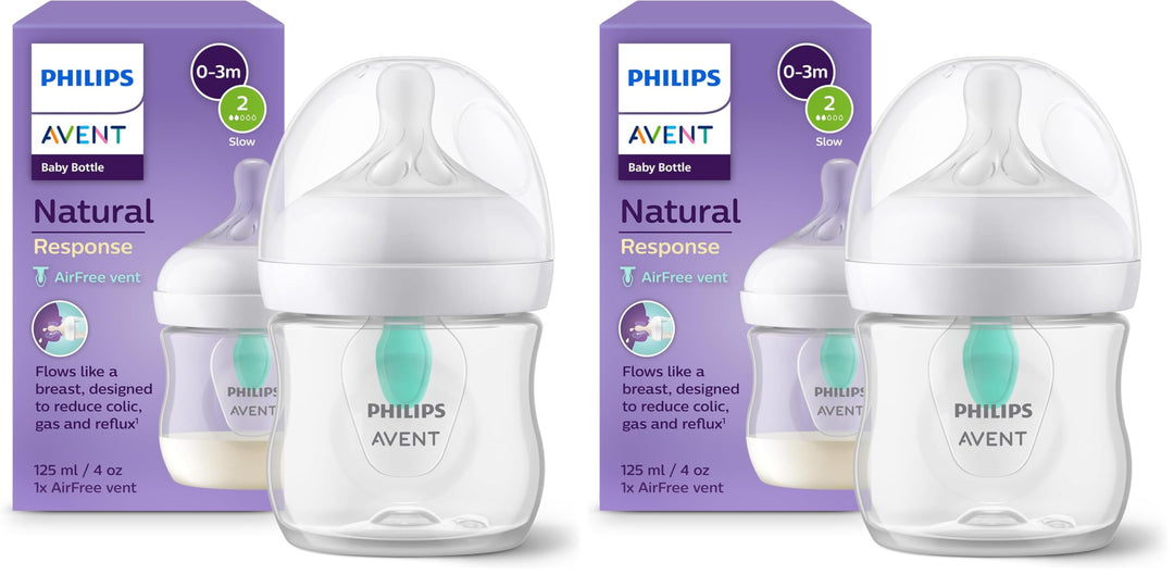 Philips Avent Babyflaschen Natural Response – Babyfläschchen mit AirFree Ventil, 125 ml, BPA-frei, f