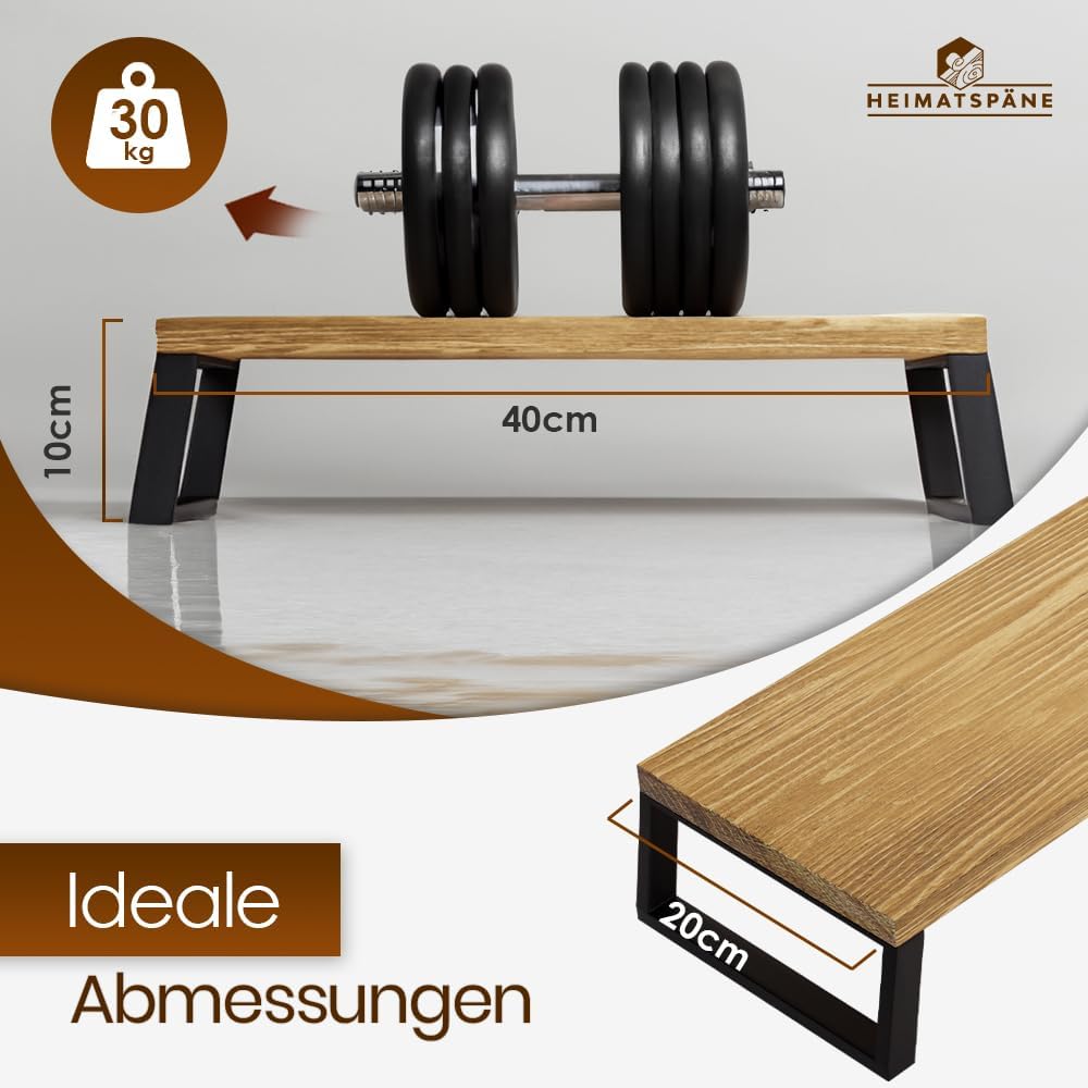 Monitorständer Eiche massiv – Ergonomische Bildschirmerhöhung Holz als Schreibtischaufsatz für Bilds