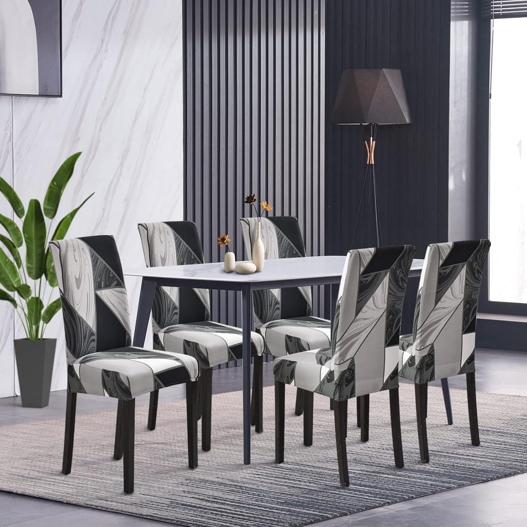 Jaotto Stuhlhussen 6er Set Wasserdicht Stuhlhussen für Esszimmerstühle Stretch Stuhlhussen Schwingst