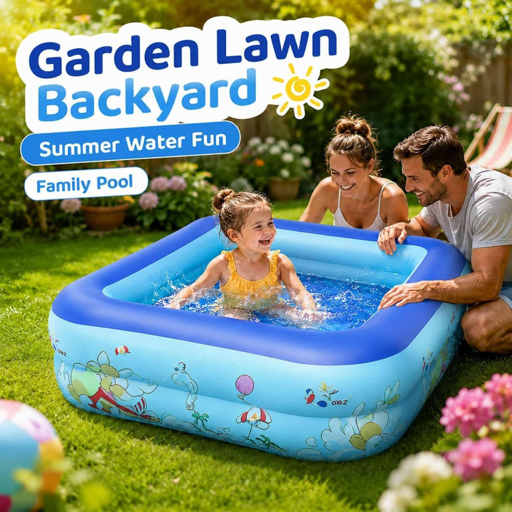 Aufblasbarer Pool - Rechteckig Verdickt Für Garten Hinterhof Sommer | | Stabiles PVC Material Übergr
