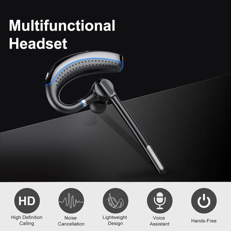 FAMOO Headset Bluetooth, ENC Noise Cancelling Bluetooth Headset, 15 Std Spielzeit Headset mit Mikrof