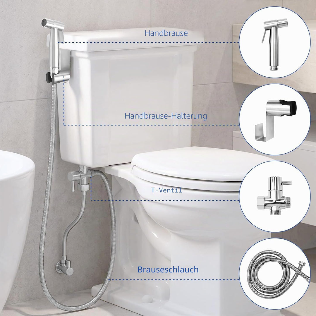 Bidet Handbrause Bidet Handbrause Set Aus Edelstahl für WC Bidet-Hand Gehalten Sprayer Edelstahl Mit