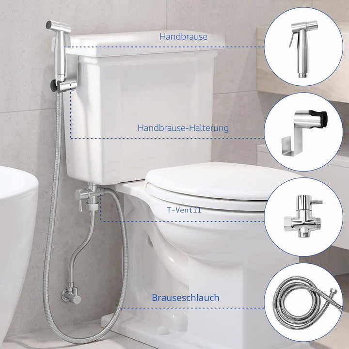 Bidet Handbrause Bidet Handbrause Set Aus Edelstahl für WC Bidet-Hand Gehalten Sprayer Edelstahl Mit