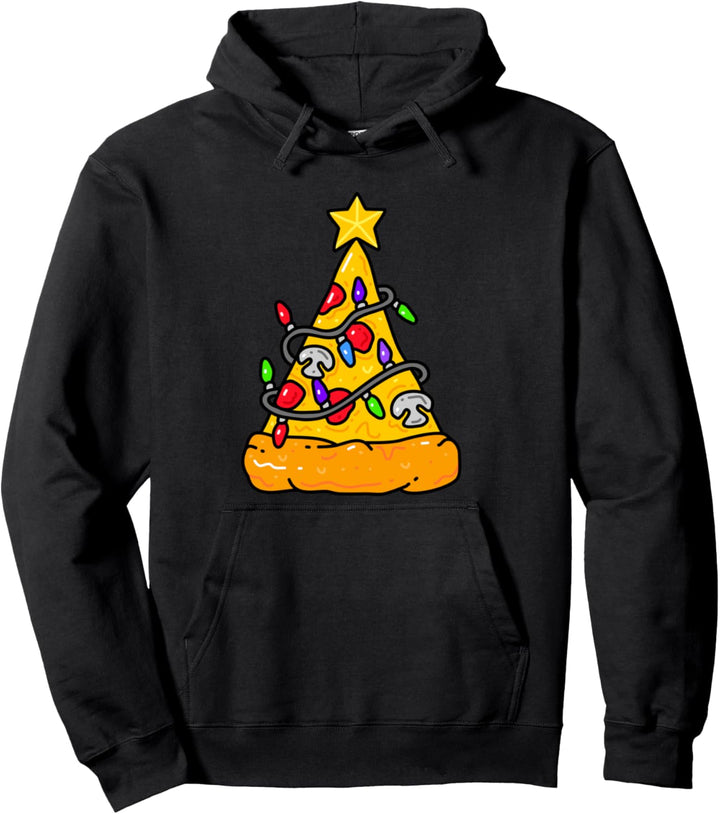 Pizza Weihnachtsbaum Lichter Weihnachtsgeschenke Männer Pullover Hoodie