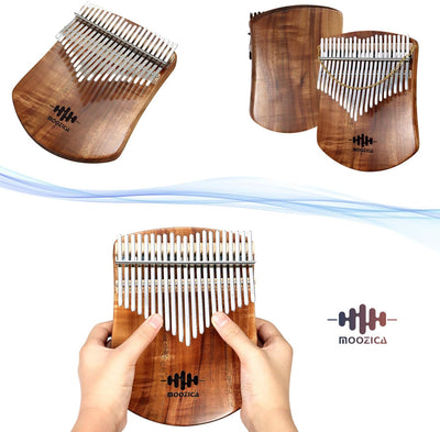 MOOZICA 21 Tasten Massives Koa-Holz Kalimba, Einzel-Massivholzplatte Professionelle Kalimba Thumb Pi