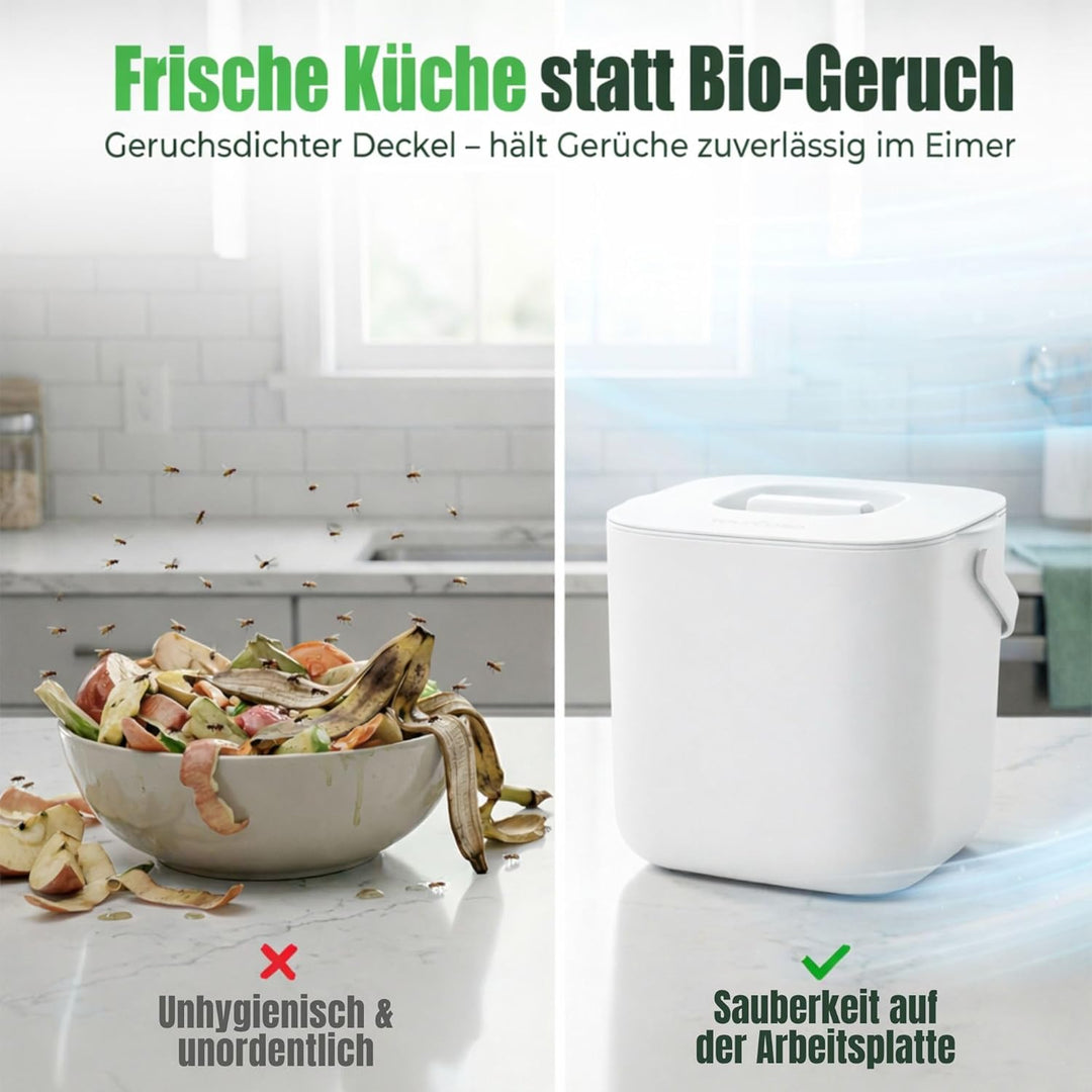 YourCasa® Biomülleimer Küche - 7L - Komposteimer Küche für alltäglichen Biomüll Behälter - Spülmasch