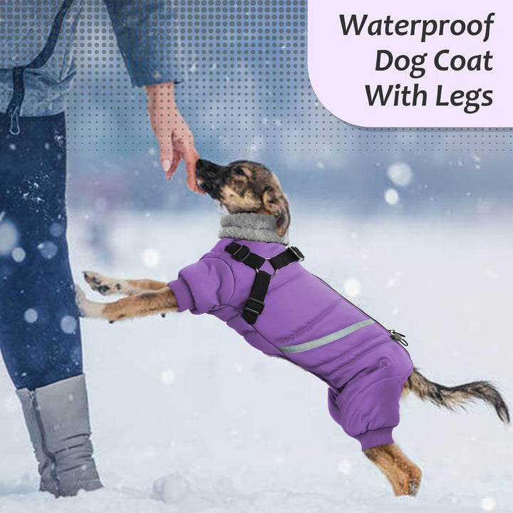 Wasserdichter Hundemantel, Hundejacke mit Geschirr, Wintermantel Hund für kleine Mittel Grosse Hunde