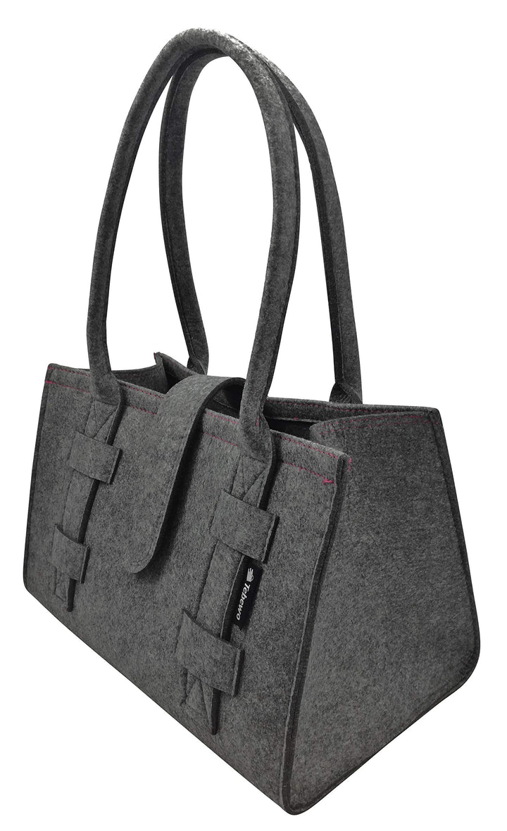 Tebewo Handtasche,Shopping Bag aus Filz, verschliessbare Einkaufs-Tasche mit Henkel, Einkaufskorb, f