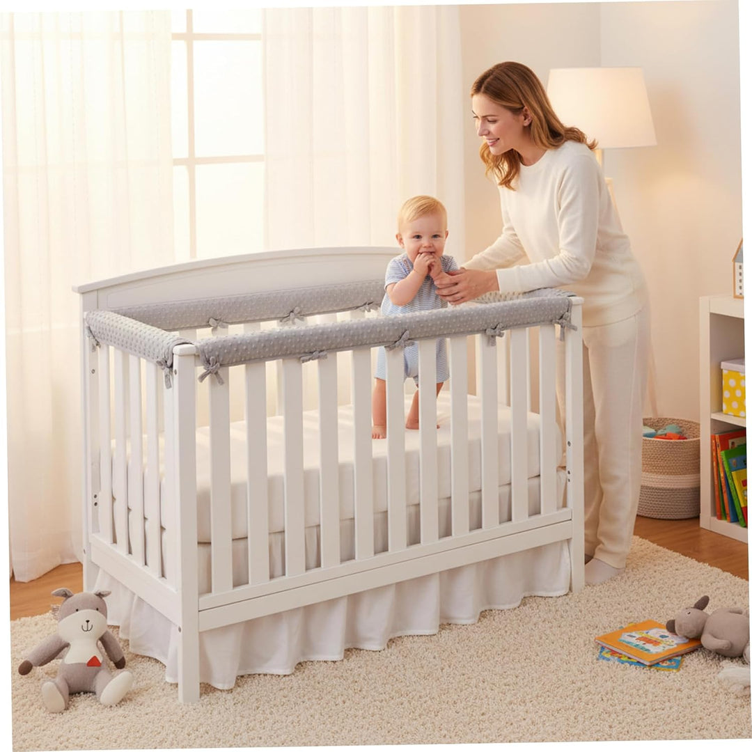 Abdeckung für Kinderbettgitter, 3 Stück, für Kinderbetten, weiche Polsterung für Babys, einfache Ins