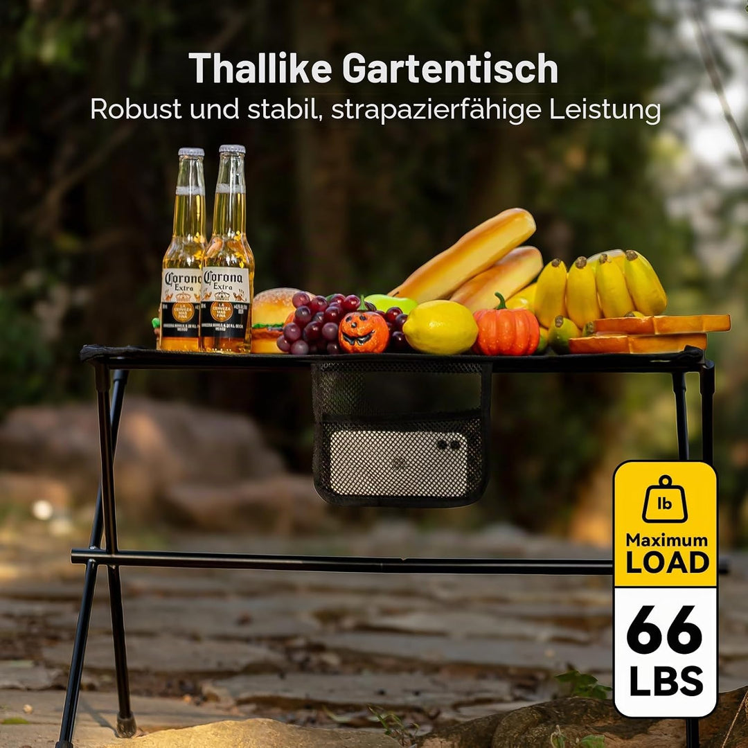 Campingtisch Klappbar,Aluminium Klapptisch Camping Tisch mit Tragetasche und Netztasche,Ultraleicht