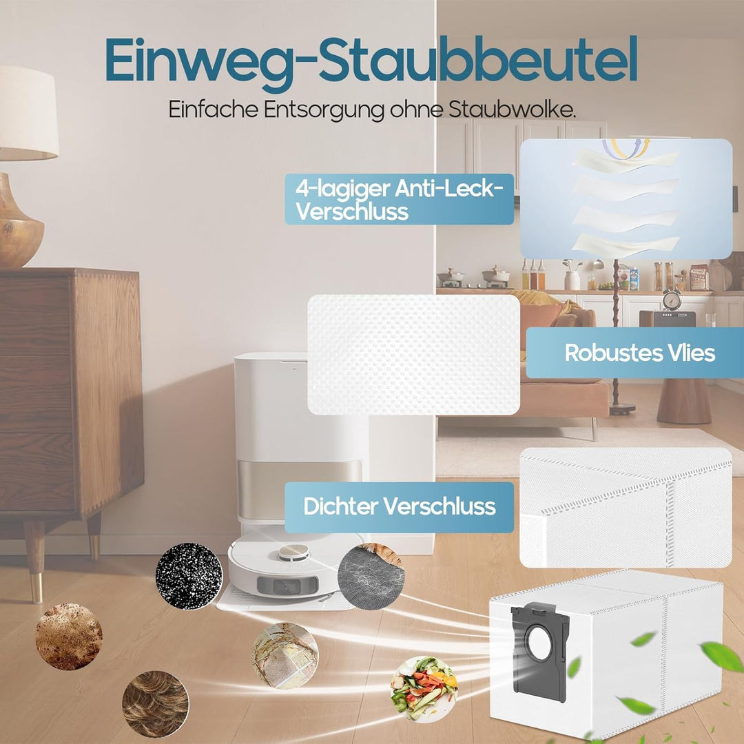 22 Stück Zubehör für Dreame L10s Ultra Gen 2/L10s Pro Ultra Heat/X30/L40 AE/Mova E30 Ultra Saugrobot