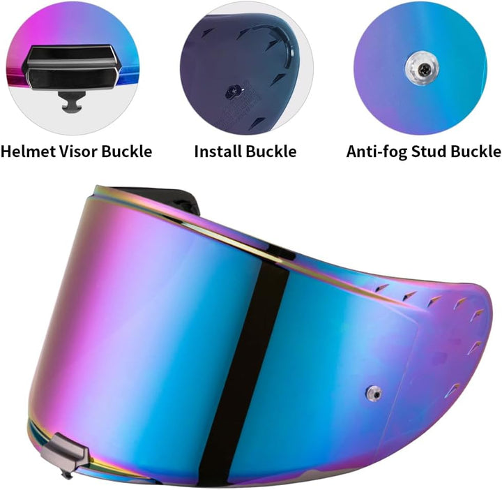Helmvisier für LS2 FF327/Challenger,Motorradhelm Visier,Motorrad Windschutz Helm Objektiv Visier Vol