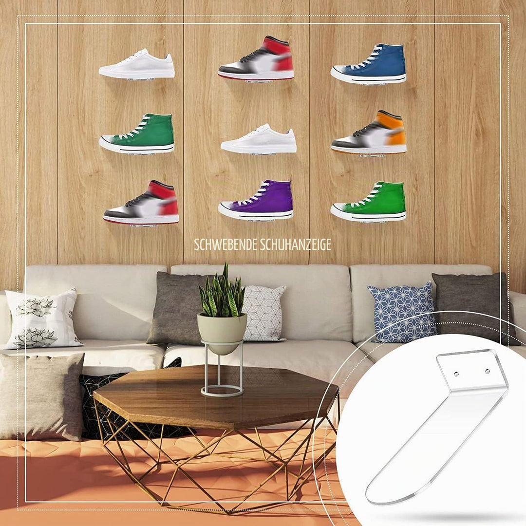 10 StüCk Schwimmendes Regal für Schuh zum Ausstellen, Sneaker Regale, EIN der Wand Montiert Halterun