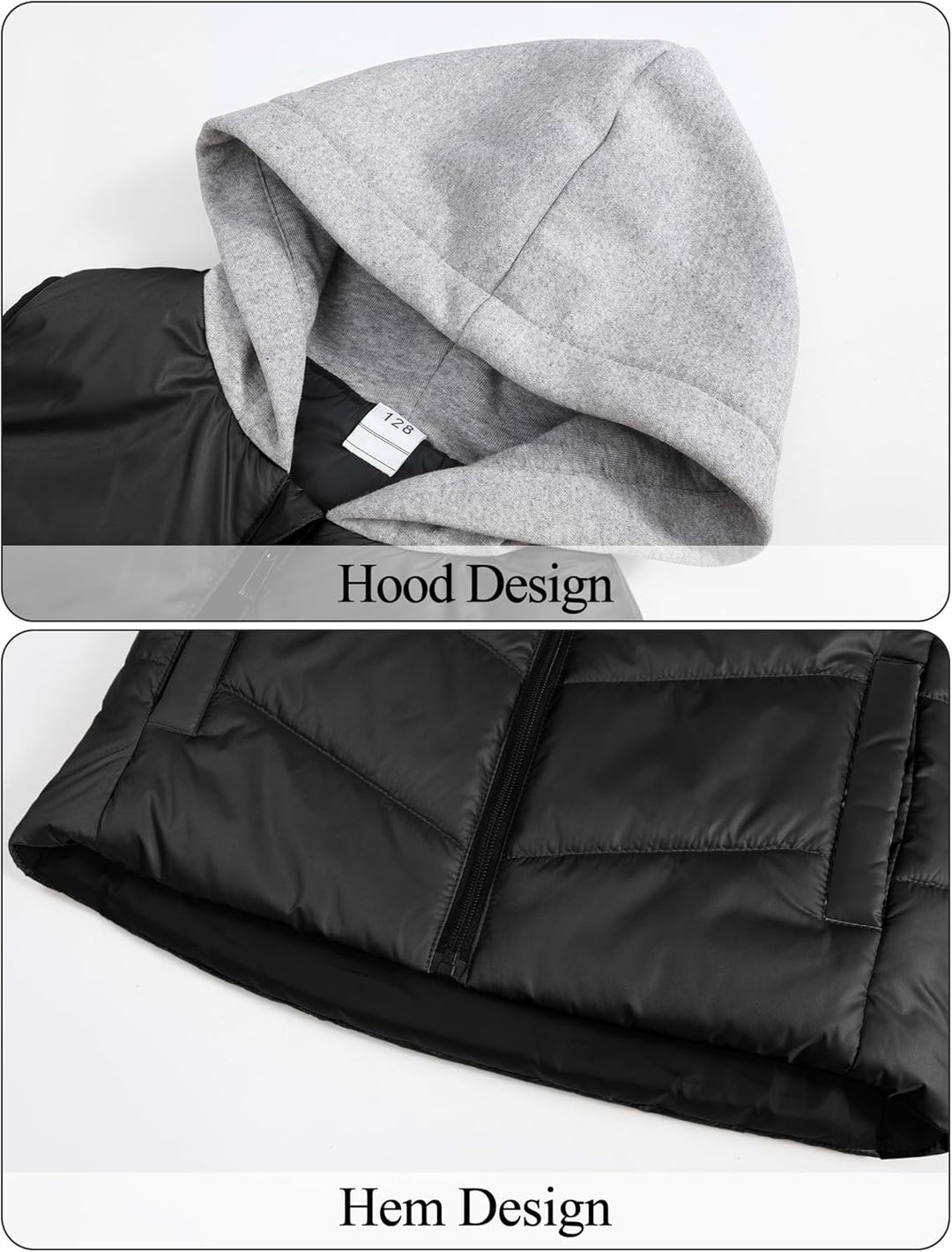 SEAUR Daunenweste Kinder Winter Kapuzenweste Jungen Mädchen Weste Outdoor Winddicht Leicht Pufferwes