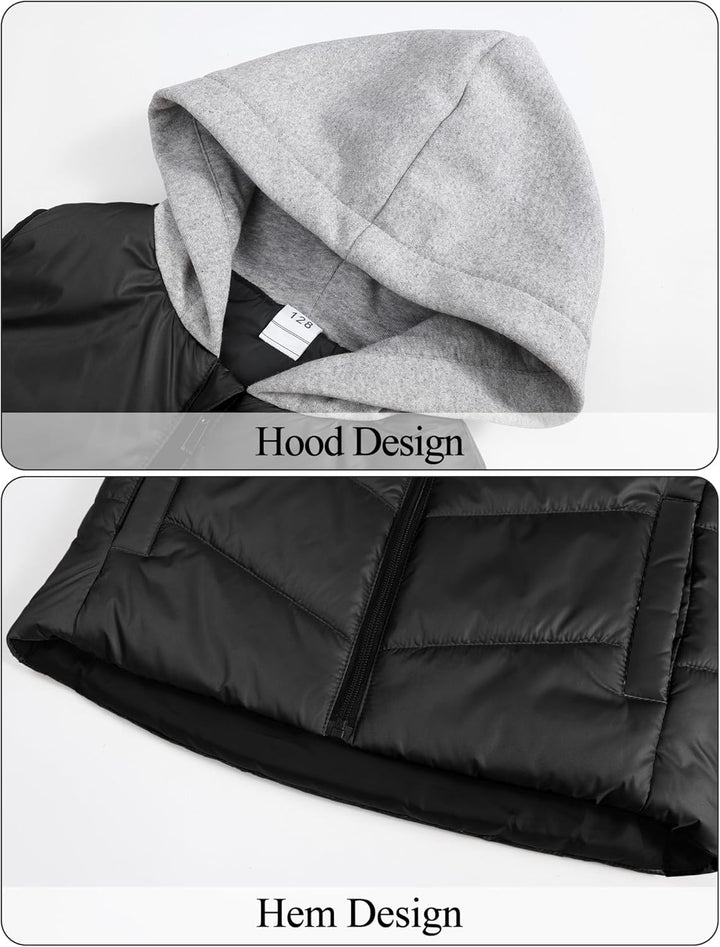 SEAUR Daunenweste Kinder Winter Kapuzenweste Jungen Mädchen Weste Outdoor Winddicht Leicht Pufferwes