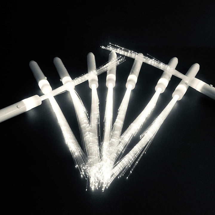 Partyknicklichter - 25 Stück LED Leuchtwedel weiss - Leuchtstab mit weissem Stand- und Blinklicht -