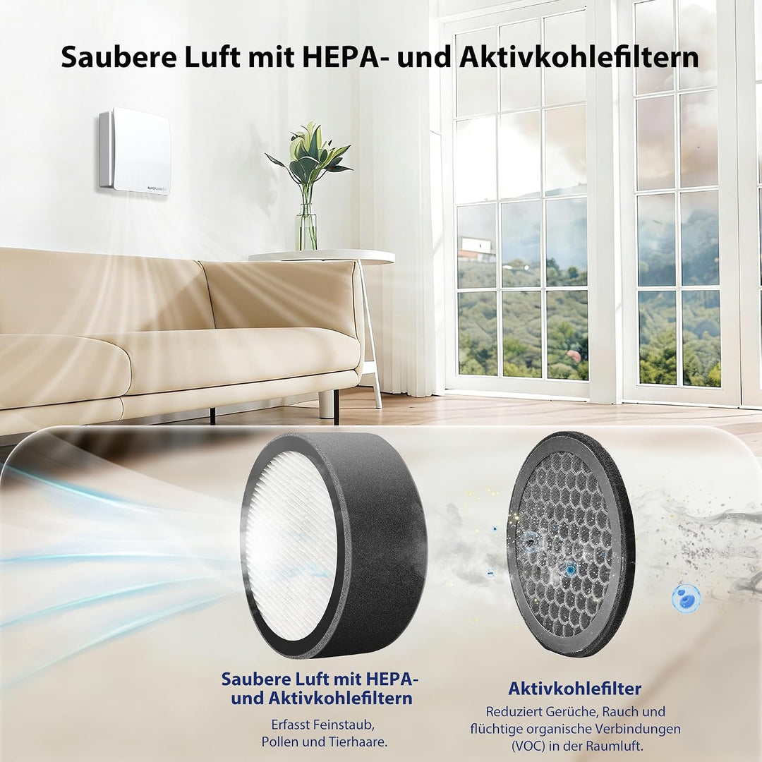 150mm Dezentrale Frischluft-Wohnraumlüftung mit HEPA Filter Klassisch, Klassisch
