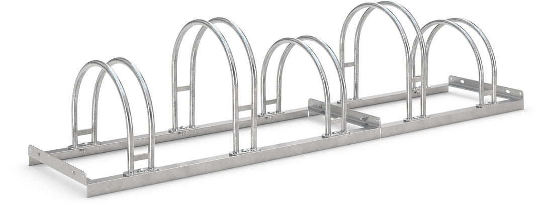 Bogenparker 5055 | Fahrradständer für 5 Fahrräder | einseitig | Freiaufstellung | Abwechselnde Hoch-