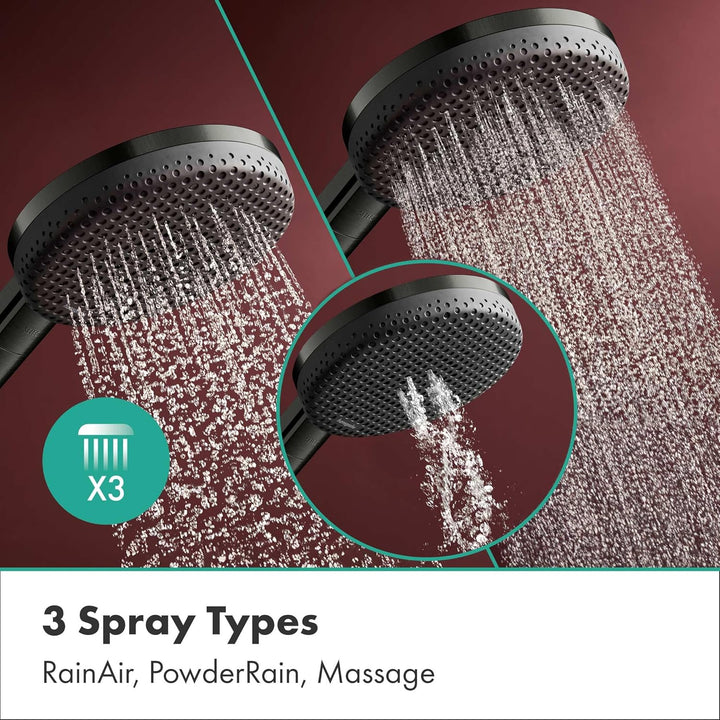hansgrohe Raindance Alive Select S - Duschkopf, Handbrause mit 3 Strahlarten (inkl. PowderRain), run
