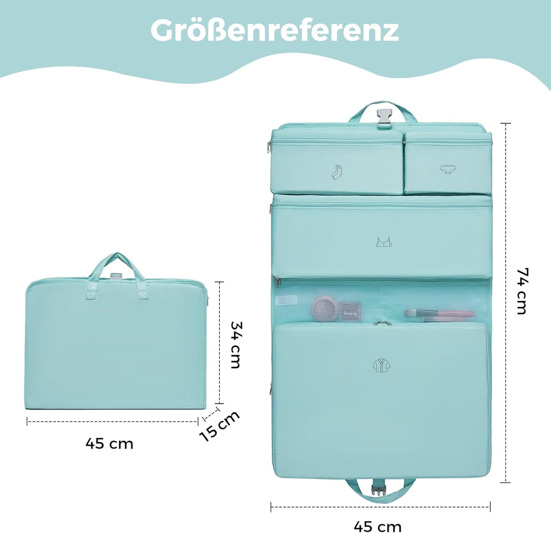 Kono Hängende Koffer Organizer Faltschrank Packwürfel Reisen mit Etikett Leichte Reisegepäck Organiz