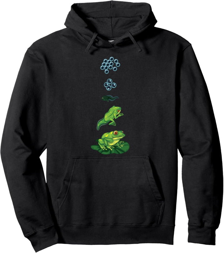 Frosch Lebenszyklus Metamorphose Ei Kaulquappe Pullover Hoodie