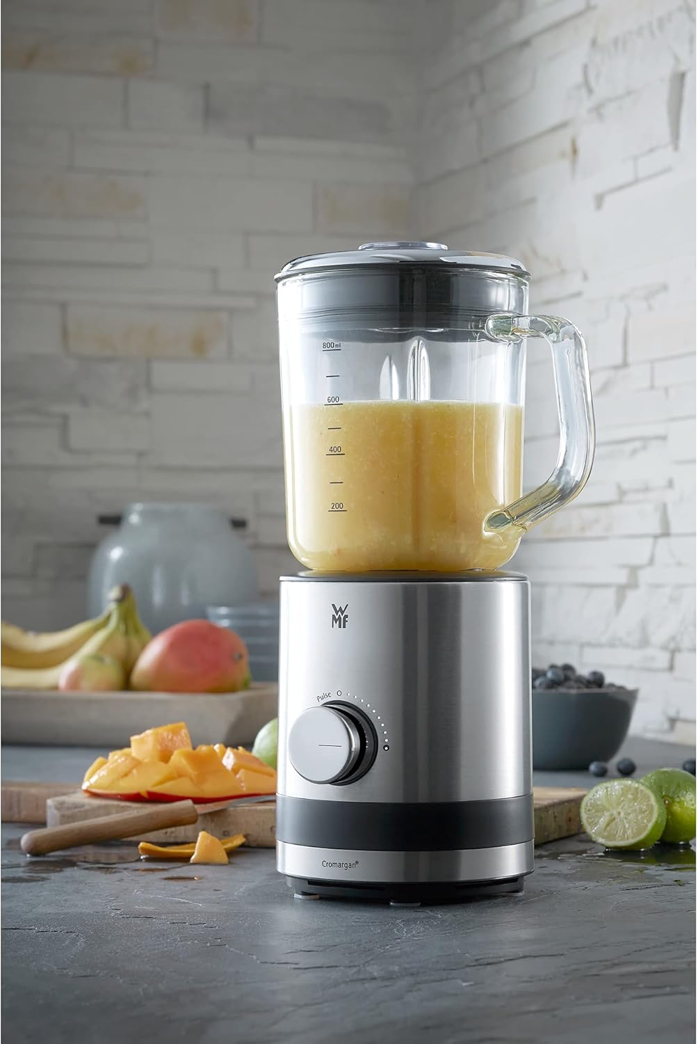 WMF Küchenminis Kompaktmixer, Mini Standmixer, 400 Watt, Standmixer klein, Glasbehälter 0,8 l, Pulss