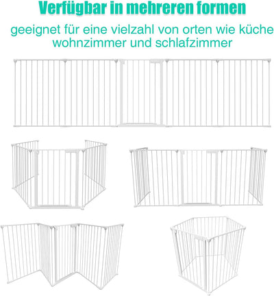 Randaco Kaminschutzgitter mit Tür 310cm,Baby Absperrgitter Metall Ofenschutzgitter Kamingitter,Tiers