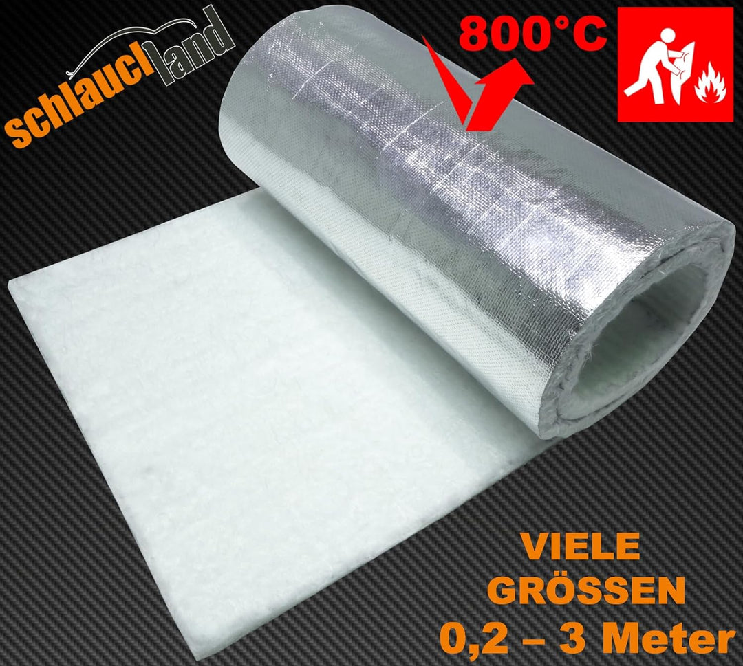 Hitzeschutzmatte 10mm Alu-Keramik 1,0m x 0,5m *** Turbo Auspuff Krümmer Isoliermatte Hitzeschutzfoli