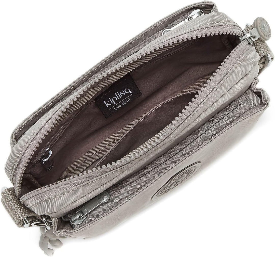 Kipling Damen Abanu Crossbody, Grau Gris, 20x13.5x7.5 cm (B x H x T) Grey Gris, Grey Gris