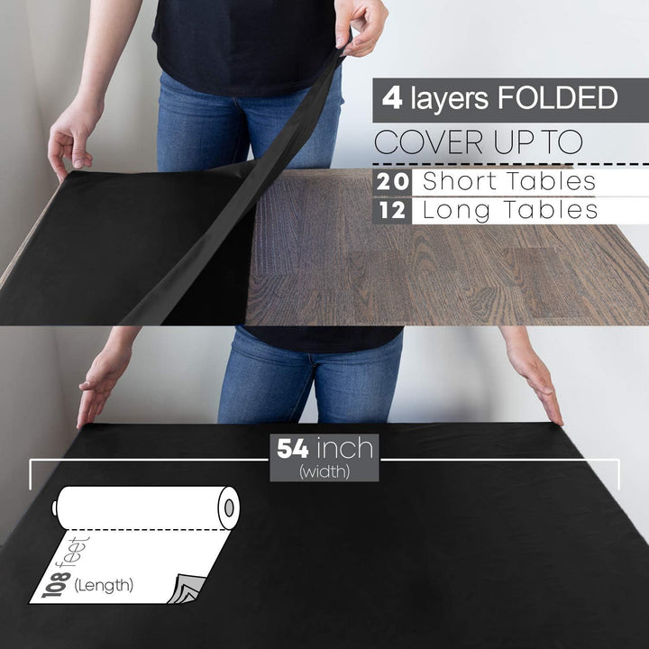 Neatiffy 137 cm x 30 m Einweg-Tischdecke aus Kunststoff, für Party/Bankett, Tischdecken für rechteck