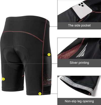 Santic Radlerhose Herren Kurz mit Sitzpolster Radhose Herren Kurz Fahrradhose Herren Gepolstert Rads