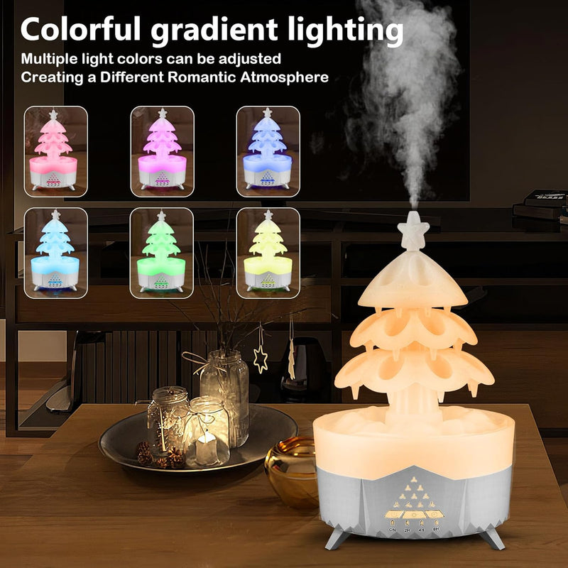 Vehoukli 2.5L Luftbefeuchter Humidifier mit 7 Farben LED Weihnachtsbaum Luftreiniger Lufterfrischer