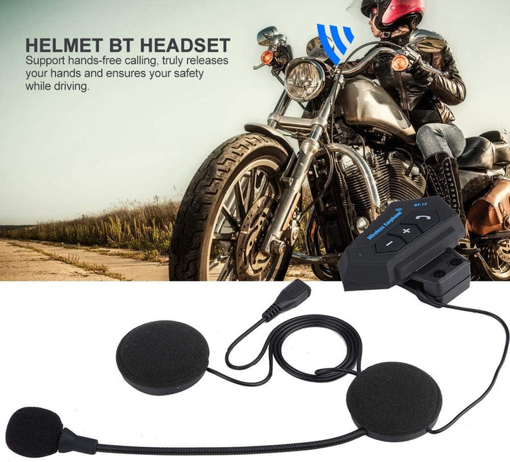 Motorrad Headset, BT Helm Kopfhörer Lautsprecher Motorrad Headset Bluetooth V5.0 Unterstützung Freis