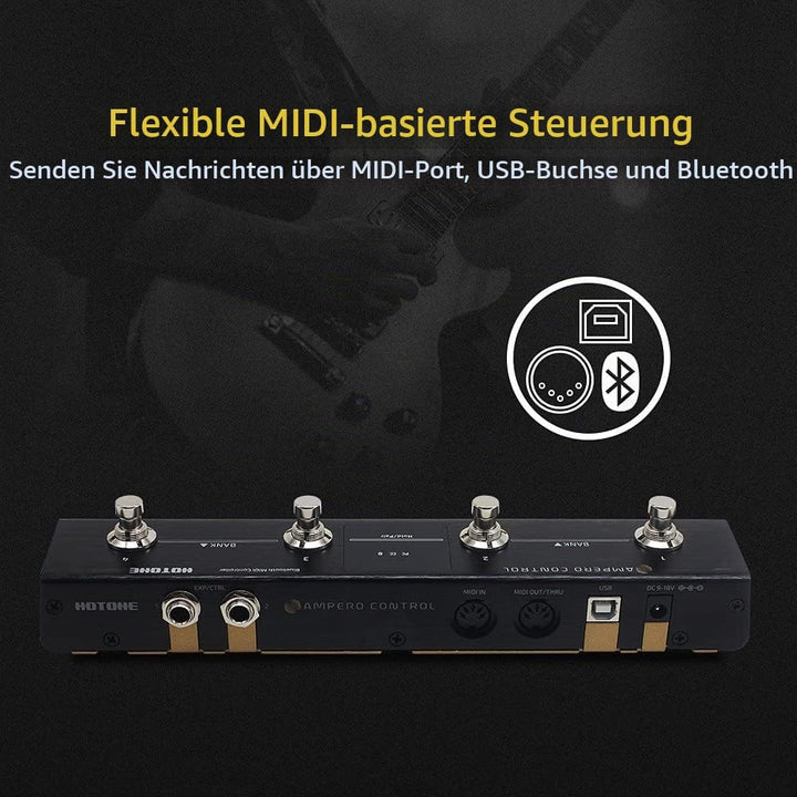 HOTONE MIDI Foot Controller Pedal Bluetooth Ampero Control 4 Taste