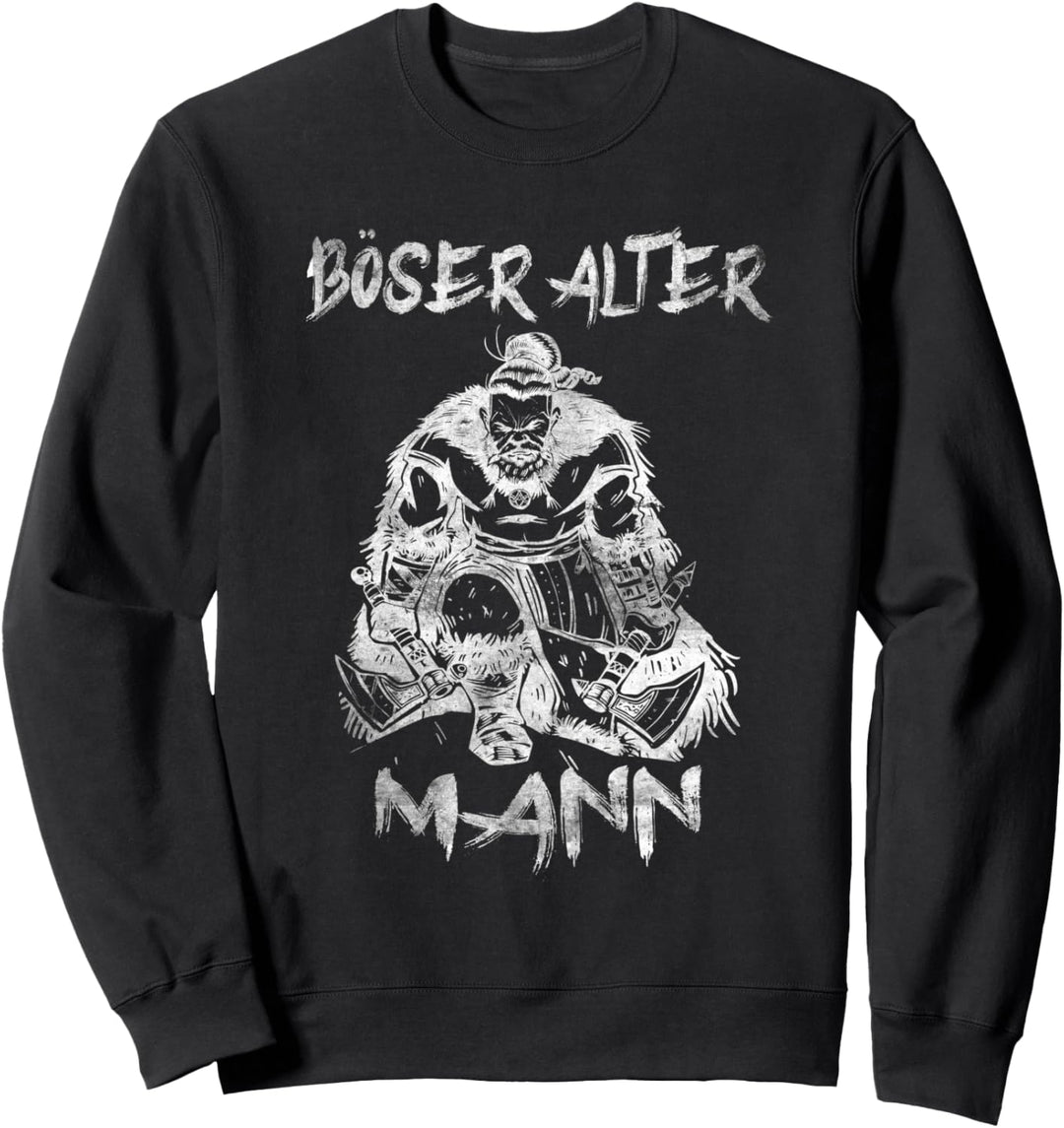 Böser Alter Mann Wikinger Totenkopf Papa Opa Skull Sweatshirt