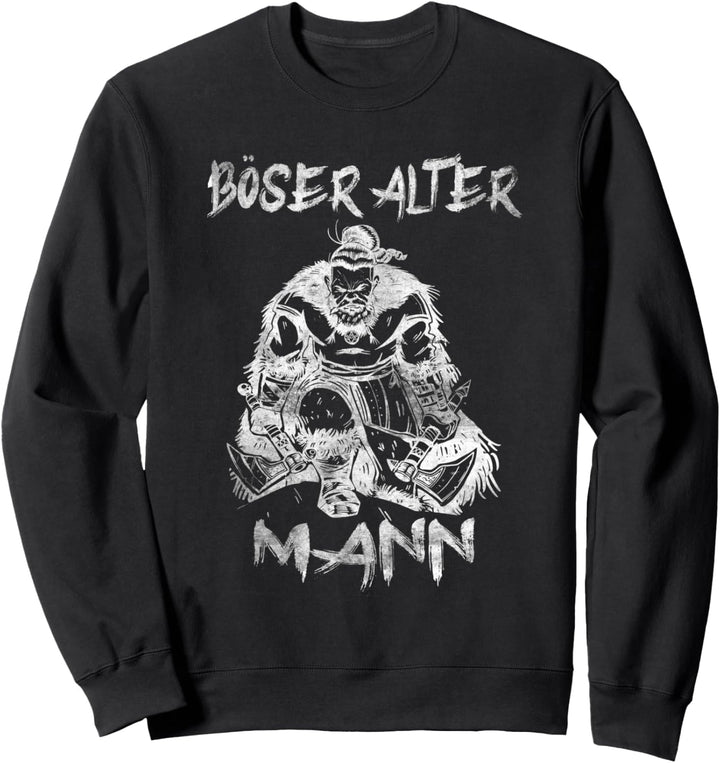 Böser Alter Mann Wikinger Totenkopf Papa Opa Skull Sweatshirt