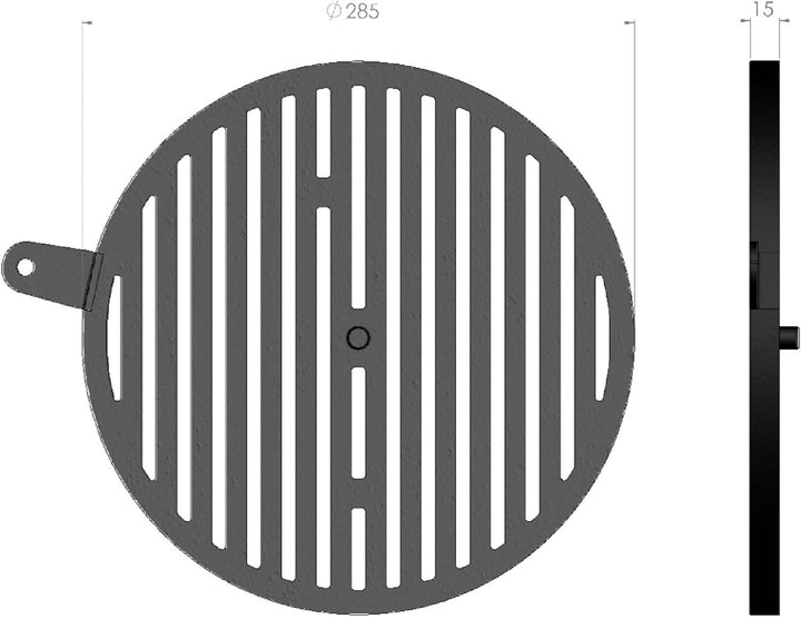 Kaminrost/Ascherost Rund Ø 285 x 15 mm passend für Ortrand** Kaminöfen inkl. Modellübersicht - Asche